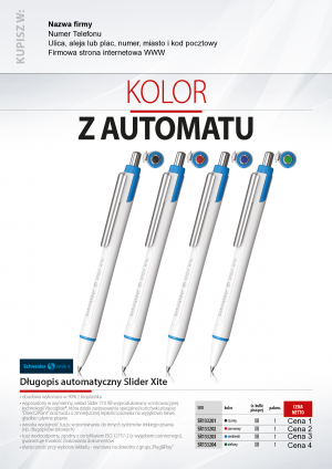 Wybieram: Etiuda na długopisy automatyczne SCHNEIDER Slider Xite