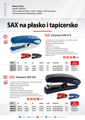Wybieram: Etiuda na zszywacze serii SAX 5**