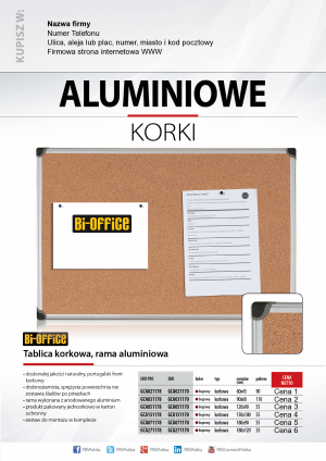 Wybieram: Etiuda na tablice korkowe BiOffice w aluminiowej ramie
