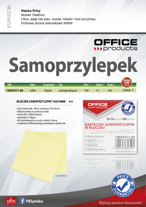 Wybieram: Etiuda na karteczki Office Products