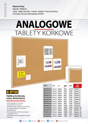 Wybieram: Etiuda na tablice korkowe BiOffice w drewnianej ramie
