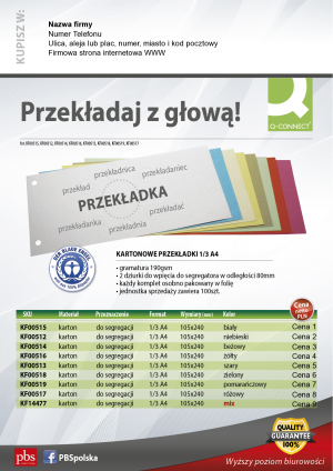Wybieram: Etiuda na przekładki 1/3A4 Q-Connect