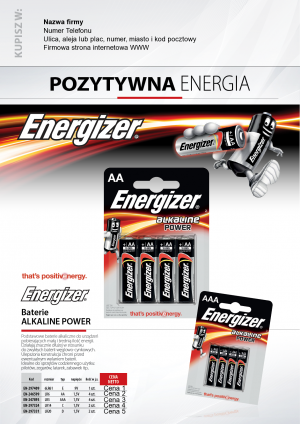 Wybieram: Etiuda na baterie alkaliczne Energizer