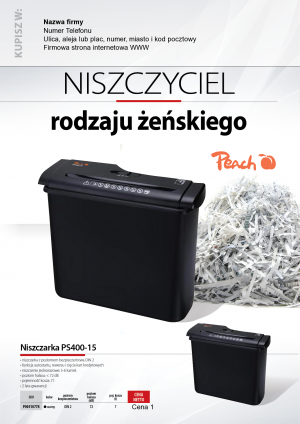 Wybieram: Etiuda na niszczarkę Peach PS400-15