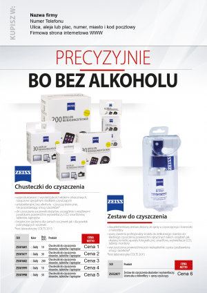 Wybieram: Etiuda na chusteczki czyszczące ZEISS