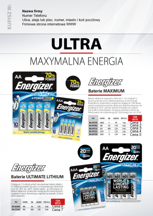 Wybieram: Etiuda na ultra wydajne baterie Energizer