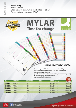 Wybieram: Etiuda na przekładki Mylar Q-Connect